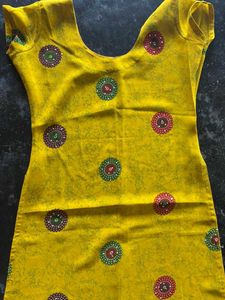 Vibrant Yellow Printed Kurta