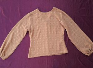 Chic Brown Textured Button-Up Blouse