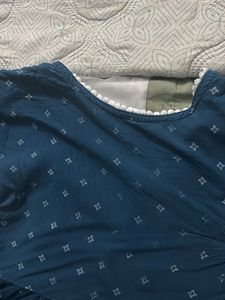 blue Embroidered Kurta Set