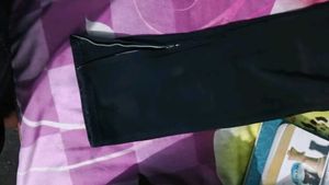 Black Denim Jeans with Zipper Detail