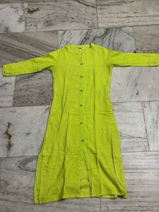Vibrant Green Cotton Kurta
