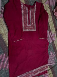 Embellished Maroon salwar suit