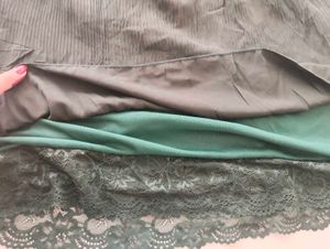 Off-Shoulder emerald green Dress