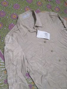 Women's Beige Button-Up Shirt