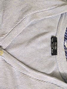 Ribbed Knit Button-Up Top