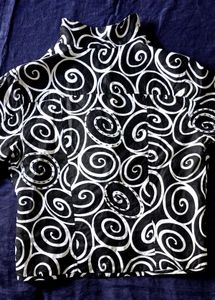 Unique Swirl Print Button-Up Jacket(imported)