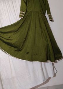Elegant mendie Green Anarkali Gown