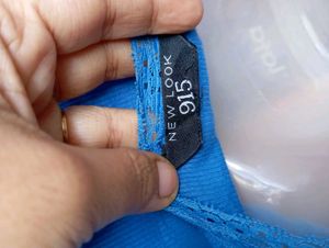 Blue Ribbed Lettuce Hem Top