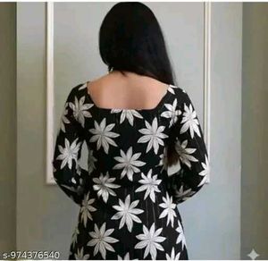 Stylish Black &amp; White Floral Kurta