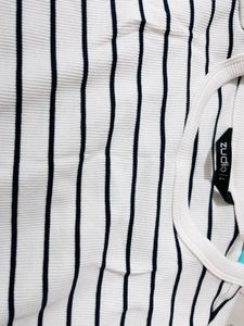 Striped Cropped Tie Top