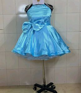 Stunning Blue Satin Halter Dress