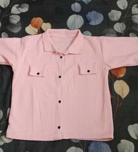 Pink Button-Up Top