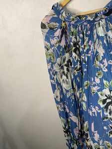 Blue Floral Print Flowy Tunic Top