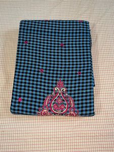 Embroidered Plaid Salwar Kameez Suit