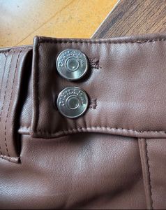 Brown Faux Leather Mini Skirt