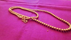 Golden Ball Mani Copper Chain 18 Inch