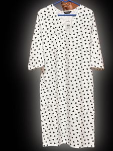 White Palazzo Pants with Black Heart Print