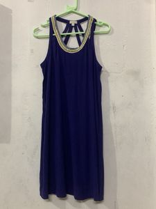 Navy Blue Embellished Tank Dress