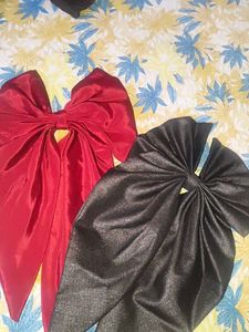 Elegant Red Bow Hair Clip