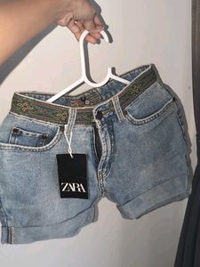 Zara Denim Shorts with Trim