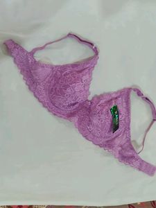 Imported Pink Wired Lace Bra