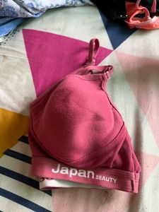 Pink Sports Bra with "Japan Beauty" Logo
