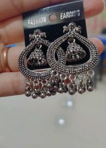 Oxidised Jhumka Earrings
