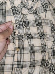 Checkered Ruffled Collar shirt with puffed