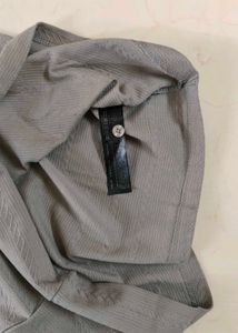 Men's Grey Textured Polo Shirt
