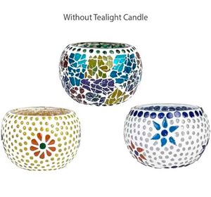 Glass Tealight Candle Holders Decorative Set of 3