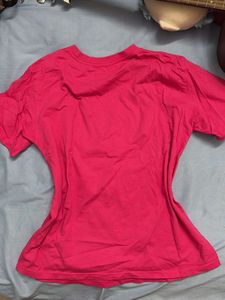 hot pink Large Bow Graphic print tshirt