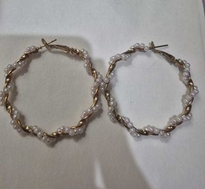 Chic Pearl Hoop Earrings