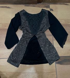 shimmery lace top