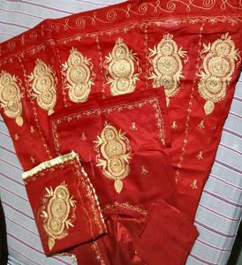 Red &amp; Gold Rajathani Suit