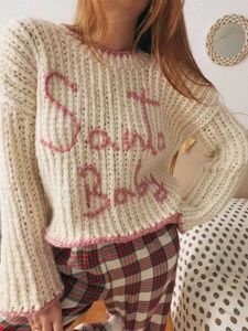 Cream Knit "Santa Baby" Sweater