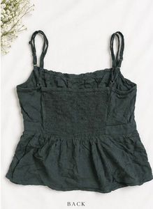 Stylish Dark Green Spaghetti Strap Top