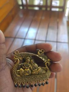 Krishna Radha Gold Tone Pendant