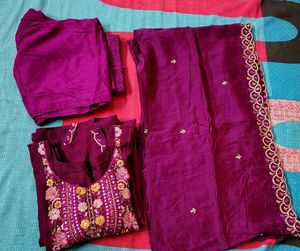 new 10 years old girl's wine  Kurta set