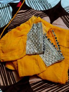 Beautiful Tie-Dye Saree with Embellishments