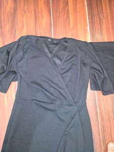 Elegant Black Wrap Dress