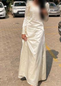 Elegant Cream Satin Gown