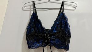 midnight Lace Corset Bralette