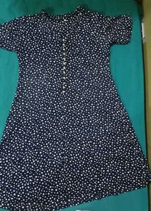 Chic Navy Polka Dot Midi Dress
