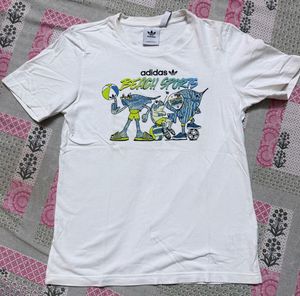 Adidas White Beach Sports Graphic Tee