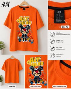 Orange "Hot Head" Graphic T-Shirt 🧡