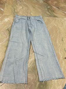 straight light blue denim