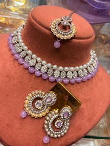 Elegant Pearl & Crystal Necklace Set
