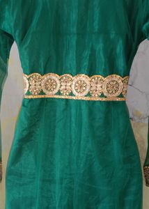 Elegant Green Embroidered Gown