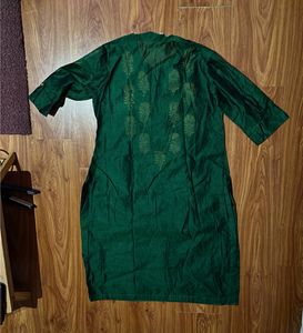 Pure Silk Green &amp; Gold Lehanga