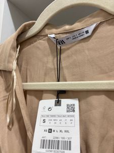 Zara Beige Satin Dress